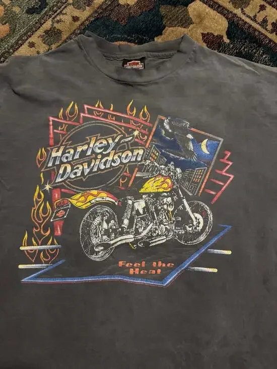 Vintage 1996 Harley-Davidson Feel the Heat T-Shirt Hacienda Motorcycles AZ XL - Picture 2 of 13